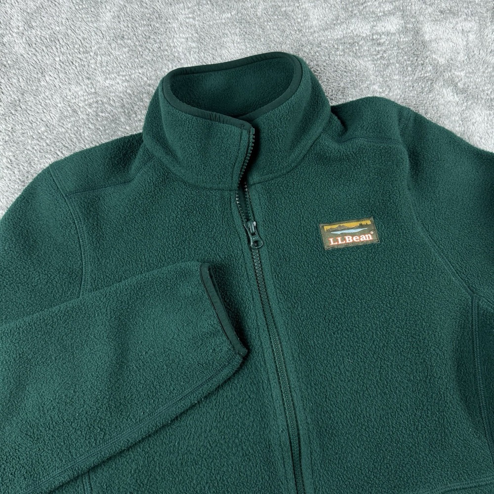L.L. Bean Women's Green Sweater Fleece Full Zip Jacket Size XS Outdoors Camping